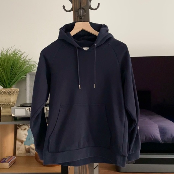 Sandro Other - 🌿Sandro Paris Navy Hoodie w/ Varsity Stripe Sleeves🌿